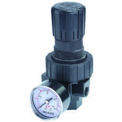 Tru-Flate Plastic 1/4 Compact Regulator with Gauge NPT 160 psi 1 pc.