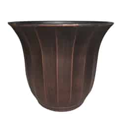 Southern Patio 11.87 in. H x 16 in. W Rust Resin Ribbed Bell Planter