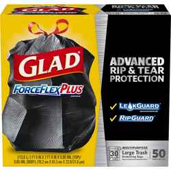 Glad ForceFlex 30 gal. Trash Bags Drawstring 50 pk