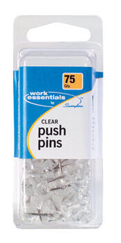 Swingline Push Pins 75 pk Plastic Work Essentials