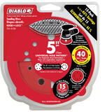 Diablo 5 in. Ceramic Blend Hook and Lock Sanding Disc 40 Grit Ultra Coarse 15 pk