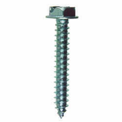 HILLMAN 10 x 1-1/4 in. L Slotted Hex Washer Zinc-Plated Sheet Metal Screws 100 per box Steel