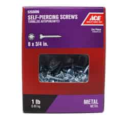 Ace 8 Sizes x 3/4 in. L Hex/Slotted Zinc Hex Washer Head Steel Self-Piercing Screws Zinc-Plate
