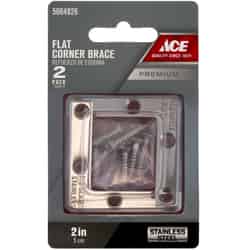 Ace 2 in. H x 2.75 in. W x 2 in. D Stainless Steel Flat Corner Brace