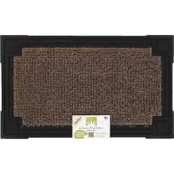 GrassWorx Brown/Black Polyethylene Nonslip Door Mat 30 in. L x 18 in. W