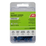 Ace 3/16 in. x 1-1/4 in. L Phillips Flat Head Ceramic Steel Masonry Screws 25 pk