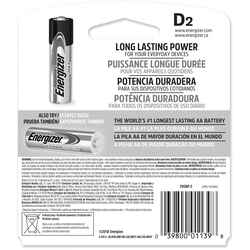 Energizer MAX D Alkaline Batteries 1.5 volts 2 pk Carded