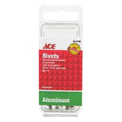 Ace 1/2 in. L Aluminum Rivets Silver 3/16 in. 12 pk