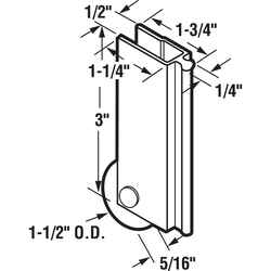 Prime-Line 1-1/2 in. D X 5/16 in. L Aluminum/Nylon Mirror Door Roller Assembly 1 pk