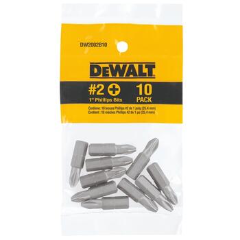 DeWalt Phillips #2 in. x 1 in. L Screwdriver Bit 1/4 in. Heat-Treated Steel 10 pc.