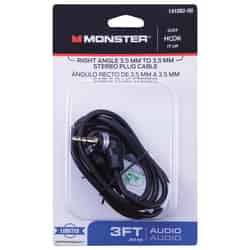 Monster Cable Just Hook It Up 3 ft. L Stereo Plug Cable 3.5 mm