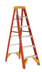 Werner 6 ft. H X 23.38 in. W Fiberglass Step Ladder Type IA 300 lb. cap.