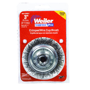 Weiler 0.014 in. Dia. x 5/8 in. in. Coarse Steel Crimped Wire Cup Brush 1 pc.