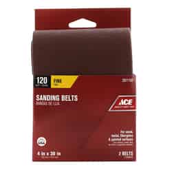 Ace 36 in. L x 4 in. W Aluminum Oxide Sanding Belt 120 Grit Fine 2 pk