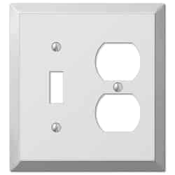 Amerelle Century Polished Chrome Light Gray 2 gang Stamped Steel Toggle Wall Plate 1 pk