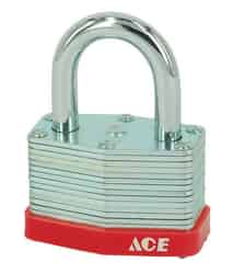 Ace 1 in. H x 7/8 in. L x 1-1/2 in. W Laminated Steel Warded Locking Padlock 2 pk Keyed Alike