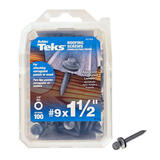 ITW Teks No. 9 Sizes x 1-1/2 in. L Self-Tapping Hex Washer Self- Drilling Screws 100 per box S