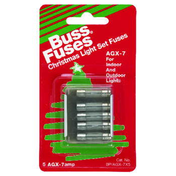 Bussmann 7 amps 125 volts Glass Fast Acting Fuse 5 pk