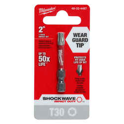 Milwaukee SHOCKWAVE Torx Impact Duty Screwdriver Bit Steel 1/4 in. Quick-Change Hex Shank 1 p