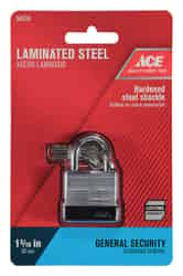 Ace 1-1/16 in. H x 11/16 in. L x 1-3/16 in. W Laminated Steel Pin Tumbler Padlock 1 pk