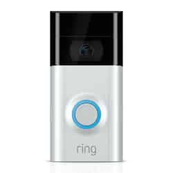 Ring Satin Nickel Metal/Plastic Wireless Video Doorbell
