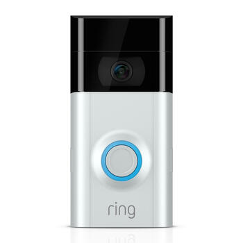 Ring Satin Nickel Metal/Plastic Wireless Video Doorbell