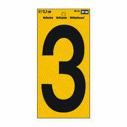 Hy-Ko 5 in. Vinyl Black 3 Number Self-Adhesive Reflective