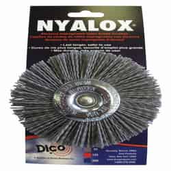 Dico NYALOX 4 in. Coarse Crimped Mandrel Mounted Wheel Brush Nylon 2500 rpm 1 pc