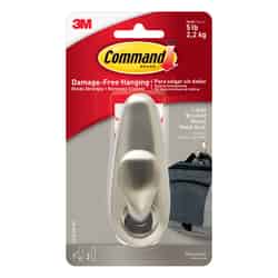 3M Command 4-1/8 in. L Brushed Nickel Metal Large Forever Classic Coat/Hat Hook 5 lb. capacit
