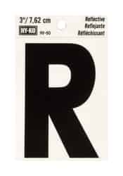 Hy-Ko 3 in. Black Reflective Letter Self-Adhesive Vinyl R