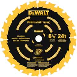 DeWalt 6-1/2 in. Dia. x 5/8 in. Carbide Tipped Precision Framing Circular Saw Blade 24 teeth 1