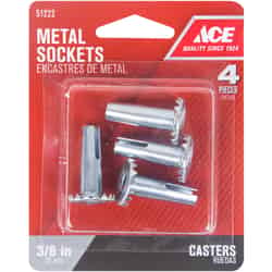 Ace Stamped Metal Caster Socket 4 pk