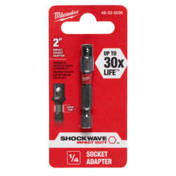 Milwaukee SHOCKWAVE Square 2 in. L x 1/4 in. Steel Screwdriver Socket Adapter 1 pc. Hex Shank