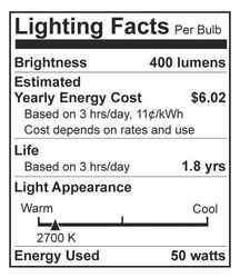 Westinghouse 50 watts BR30 Incandescent Bulb 400 lumens 1 pk Floodlight White