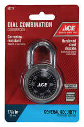 Ace 1-7/8 in. W x 3/4 in. L x 1-7/8 in. H Stainless Steel Single Locking Combination Padlock 1 p