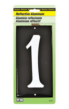 Hy-Ko 3-1/2 in. Reflective Aluminum White 1 Number Nail-On