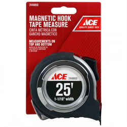 Ace 25 ft. L x 1.06 in. W Magnetic Hook Tape Measure Silver 1 pk
