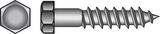 HILLMAN 2 in. L x 3/8 in. Stainless Steel Lag Screw 25 pk Hex