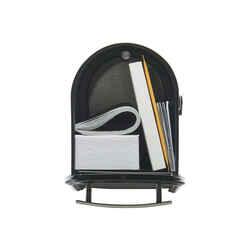 Gibraltar Mailboxes Franklin Traditional Post Mounted Black Mailbox 8.89 in. H x 6.9 in. W x 2