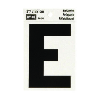 Hy-Ko Reflective Vinyl Black Letter 3 in. E Self-Adhesive