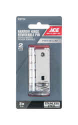 Ace 1.1 in. W x 2 in. L Stainless Steel Steel Narrow Hinge 2 pk