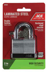Ace 1-1/2 in. H x 2 in. W x 1-1/16 in. L Steel Double Locking Padlock 1 pk