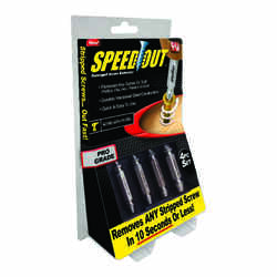 SpeedOut Pro Grade Multi Size Steel Screw Extractor 4 pc.