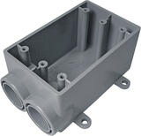 Cantex Rectangle PVC 1 Gang Outlet Box 1 gang Gray 2 in.