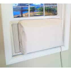 A/C Safe 17 in. H X 25 in. W PVC Tan Square Indoor Window Air Conditioner Cover