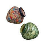 Avera Products Talavera 10.5 in. H x 10.5 in. W Multicolored Ceramic Talavera Planter Set