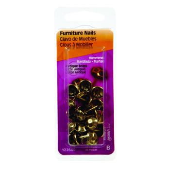 HILLMAN No. 9 Antique Brass Brass Double Point Tacks 25 pk