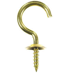 Ace Medium Polished Brass Brass Green 25 lb. Cup Hook 4 pk 1.5 in. L