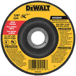 DeWalt 4 in. Dia. x 5/8 in. x 1/4 in. thick Aluminum Oxide Grinding Wheel 15200 rpm 1 pc.