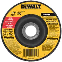 DeWalt 4 in. Dia. x 5/8 in. x 1/4 in. thick Aluminum Oxide Grinding Wheel 15200 rpm 1 pc.